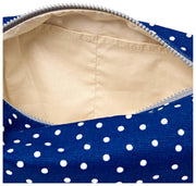 Neceser pequeño de lona de algodón Roka Mayfair - Navy Polka Dot