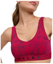 Falke Daily Comfort - Bralette tipo corpiño con estampado de 2 piezas - Negro/Rojo