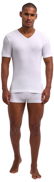 Falke Daily Camiseta Sin Costuras Con Cuello En V - Blanco