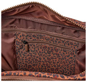 Bolso de viaje Roka Gatwick mediano de lona reciclada - Mini Leopard Brown