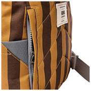 Mochila Roka Canfield B pequeña de lona reciclada - Rayas Marrón