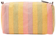 Neceser pequeño de lona de algodón de Roka Mayfair - Faded Multi Stripe
