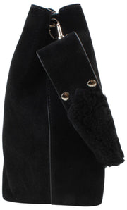 Vivienne Westwood Bolso de hombro pequeño Lottie de ante - Negro