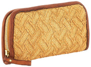 Bolso Campomaggi Veracruz de piel de paja - Beige natural/Cognac Tan