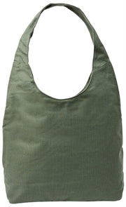 Bolso de hombro grande de lona de algodón Roka Hoxton - Verde Willow