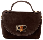 Bolso Mini Bambou de ante Elie Beaumont - Marrón chocolate oscuro
