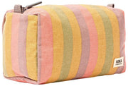 Neceser pequeño de lona de algodón de Roka Mayfair - Faded Multi Stripe