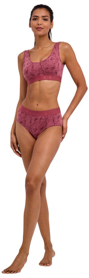 Falke Bralette tipo corpiño con estampado Daily Comfort, paquete de 2 - Rojo