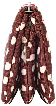 Cartera pequeña Roka Carnaby de lona reciclada - Mancha marrón