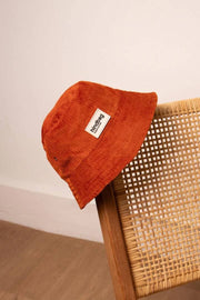 Gorro de pescador Hindbag Bob - Terciopelo Ladrillo Naranja