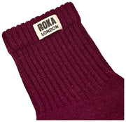 Calcetines Roka Windsor Solid Crew - Ciruela Borgoña