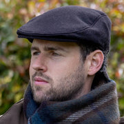 Gorra plana Dents Grafham Herringbone Tweed - Marrón chocolate