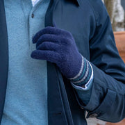 Guantes de punto acanalado Dents Salcombe - Azul marino