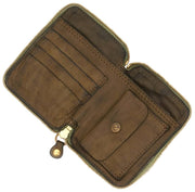 Monedero Campomaggi Floriana Laser Cashmere - Verde Militar