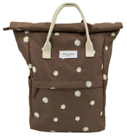 Bag Kag London Hackney Mochila mediana bordada - Cocoa Brown Daisy