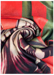 Bufanda cruzada de lana Powder Tulip - Rojo