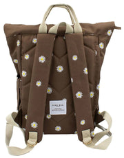 Bag Kag London Hackney Mochila mediana bordada - Cocoa Brown Daisy