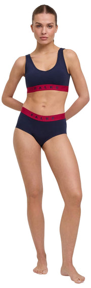 Falke Daily Comfort - Bralette tipo corpiño con estampado de 2 piezas - Negro/Rojo