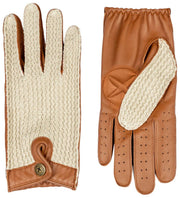 Guantes de conducción de cuero The Suited Racer Hatcher de Dents - Cognac Tan