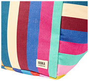 Bolso tote extragrande de lona de algodón grande Marylebone de Roka - Rayas anchas y multicolores