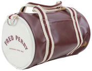Fred Perry Classic Mini Barrel Bag - Oxblood/Ecru Crema