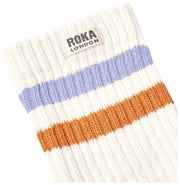 Calcetines Roka Windsor Stripe Crew - Cardo/Naranja Quemado