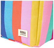 Bolsa de almuerzo de lona de algodón Roka Hampstead - Rayas multicolores anchas