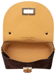 Bolso Mini Bambou de ante Elie Beaumont - Marrón chocolate oscuro