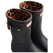 Hunter Botas de agua cortas con correa trasera de leopardo Original - Negro/Beige