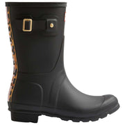 Hunter Botas de agua cortas con correa trasera de leopardo Original - Negro/Beige