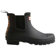 Botas Chelsea Hunter Original con correa trasera de leopardo - Negro/Beige