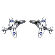 David Van Hagen Spitfire Cufflinks - Silver