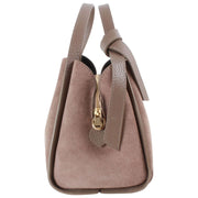 Franchetti Bond Elsa Small Handbag - Taupe Suede/Dollaro