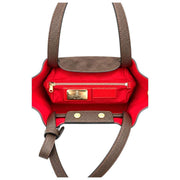 Franchetti Bond Simona Large Shopper Bag - Chocolate Suede/Dollaro