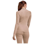 Camisa de lana técnica de manga larga con cremallera y ajuste regular de Falke - Beige paja