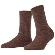 Calcetines Falke Shiny Rib - Marrón oscuro