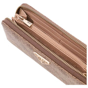 GUESS Monedero grande con cremallera Laurel II - Latte Brown Logo