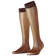 Falke Calcetines hasta la rodilla con purpurina de 30 deniers - Barolo/Oro