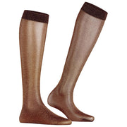 Falke Calcetines hasta la rodilla con purpurina de 30 deniers - Barolo/Oro