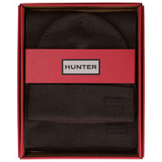 Conjunto de caja de bufanda y gorro de canalé Arla de Hunter - Marrón chocolate