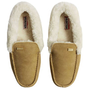 Hunter Pantuflas tipo mocasín con cuello de sherpa - Crema Natural
