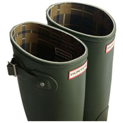 Botas de agua Hunter Original Tall con forro de tartán - Verde oliva oscuro