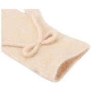Guantes de punto de mezcla de lana con detalle de lazo - Beige