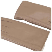 Guantes de cuero con forro de piel de primera calidad Isotoner - Beige topo