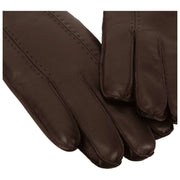 Guantes de cuero con detalle de puntadas Isotoner - Marrón chocolate