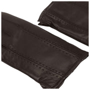 Guantes de cuero con detalle de puntadas Isotoner - Marrón chocolate