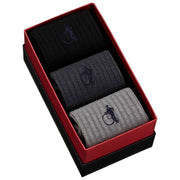 London Sock Company Juego de 3 pares de cajas de calcetines Simply - Gris