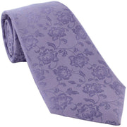 Michelsons of London Subtle Floral Silk Tie and Pocket Square Set - Lilac