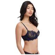 Sujetador balconette de encaje Skarlett Blue Entice - Negro/Azul marino medianoche