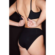 Natori Bliss Braguita De Corte Alto De Algodón Desnudo - Negro